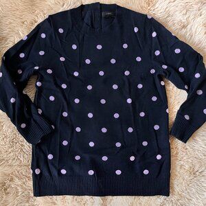 J. Crew Collection Cashmere Polka Dot Sweater, sz large